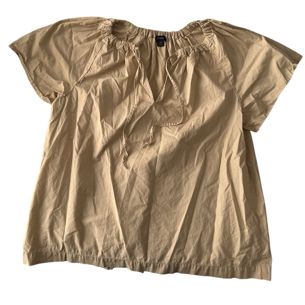 Re-Imagined J. Crew 100% cotton XS khaki colored peasant blouse